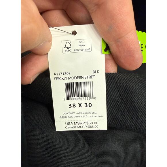 Volcom Mens Frickin Modern Fit Stretch Chino Pant Size 38 NEW # H870 - Picture 9 of 11